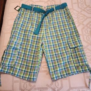 Access Men's Plaid Cargo Shorts Size 42" NWT